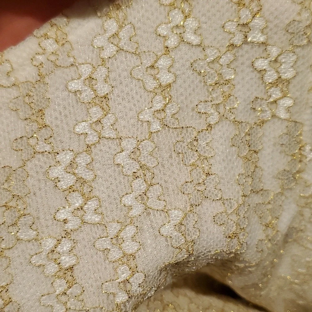 Genuine Kids Oshkosh Girls Metallic Gold‎ Lace Short Sleeve Shirt Size 4T